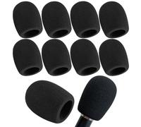 Thick Microphone Cover,Foam Mic Covers Windscreen Suitable for Most Standard Handheld Stage Microphone,Reusable Foam Covers,Black (10 Pack)