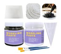 Thick Modeling Paste White & Black 600ml /22 oz, with 5pcs Piping Bags & Squeegee Teeth, High Density Acrylic Medium Molding Texture Paste for Acrylic Painting, Canvas Paint, DIY 3D Art Projects