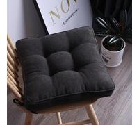 Thick Non-Slip Chair Cushion with Ties - Soft Tufted Seat Pad for Dining Kitchen Office & Outdoor Chairs - Durable Double Piping Design Grey 17.7”"