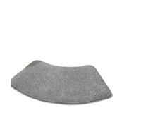 Thick Non-Slip Curved Shower Mat | Soft Fur Bath Floor Mat | Solid Color Light Gray | Absorbent Comfortable and Stylish Bathroom Rug