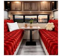 Thick Non Slip RV Dinette Seat Cover Soft Red Sofa Protector for Camper & Motorhome 90 x 120cm Ideal for Travel & Living & Easy to Clean