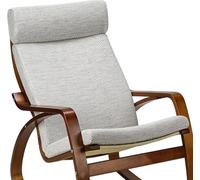 Thick Non-Slip Soft Replacement Cush for Poang Chair - Padded Armchair Cush with Removable Cotton Burlap Cover - Ideal for Rocking Chairs - 1 Piece White
