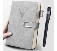 Thick Notebook A5 with Magnetic Buckle，360 Pages Leather Hardcover Sheepskin Notepad leaving gifts for colleagues men Work Office School 8.3“×5.6”(Grey)