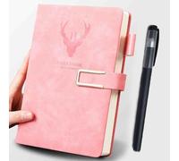 Thick Notebook A5 with Magnetic Buckle，360 Pages Leather Hardcover Sheepskin Notepad leaving gifts for colleagues men Work Office School 8.3“×5.6”(Pink)