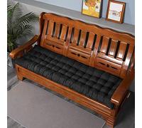 Thick Outdoor Bench Cushion for 2/3 Seater 8cm High Rectangular Garden Pad for Patio Swing Terrace House (80x40 cm Black)