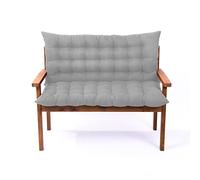 Thick Outdoor Swing Bench Cushions with Backrest 2 3 Seater Replacement Pads for Garden Patio & Porch Furniture 120x100x8cm Grey Ties Included
