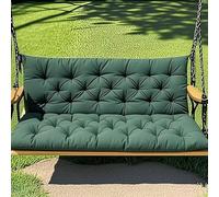 Thick Outdoor Swing Cushion with Backrest - 3.9" Garden Bench Pad for Patio & Swing - Comfortable Green Cushion (39.4x39.4 in)