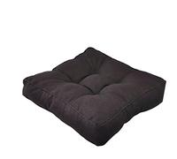 Thick Padded Solid Square Seat CushionSoft Linen Floor Cushion for Yoga Meditation Living Room & BalconyBlack 50cm Comfortable & Stylish