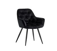 Thick Padded Upholstered Dining Chair with Metal Legs Comfortable Armchair with Backrest for Living Room Office and Leisure - Stylish and Design