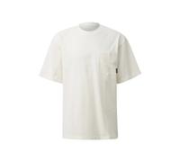 Thick Plain Jersey Round Neck T-Shirt with Chest Pocket QS Beige L