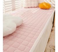 Thick Plush Bay Window Cushion, Nonslip Window Seat Cushion, Washable Soft for Bay Window Seat Bedroom Living Room(Pink,90x160cm/35x62in)