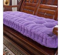 Thick Plush Bench Cushion for 2/3-Seater Velvet Seat Pad Floor Cushion Sofa Mattress for Home Patio Swing - 100x50cm Purple