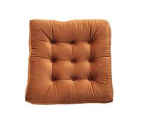 Thick Plush Tufted Corduroy Seat Cushion Pads for Living Room & Balcony Soft Comfort Chair Cushion 43x43cm (17x17 inch) - Stylish Brown Design