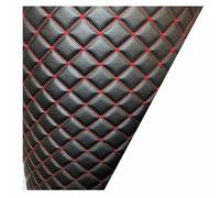 Thick Quilted Foam Vinyl Fabric Faux Leather Upholstery Fabric Foam Backed For DIY Car Headboard Headliner Automotive Boat Seat Cover Home Decor(Size:1mX1.6m,Color:Black (red line))(Black (red line),1