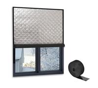 Thick Quilted Thermal Window Curtain Cold Draft Stopper Warmth Seal Cover