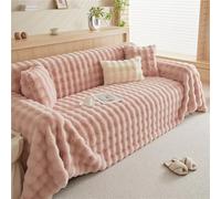Thick Rabbit P Sofas Throw Blanket for 1/2/3/4 Seater - Soft Non-Slip Solid Color Couch Cover & Cushion for Living Room Includes 1x 45x45cm Pillow