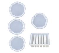 Thick Resin Molds Art Cup Mat Mold Irregular Tray Silicone Molds for Resin Home Decoration Silicone Mold for Epoxy with Holder
