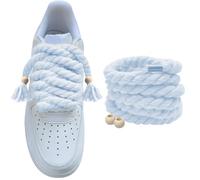 Thick Rope Shoe Laces for Air Force 1, Own Designer Chunky Jumbo Shoelaces for Dunks,Air Jordan,AF1 Sneakers, White, 140 cm