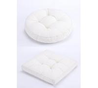Thick Round Floor Pillow Cushion50x50cm for Indoor & Outdoor Comfort Perfect for Garden Kitchen Office & Fireplace Seating Cozy Accent Decor