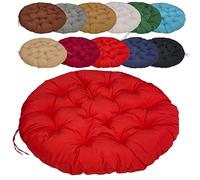 Thick Round Padded Chair Cushion 140cm/55.11in NonSlip Outdoor Seat Cushion Easy to Clean for Garden Patio Hammock Red Comfortable & Durable