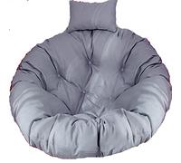 Thick Round Swing Chair ion Replacement Egg Chair with Adjustable Pillow Washable Rattan Pads for Hammock Chairs - Grey Hanging Seat Comfort