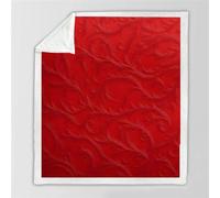 Thick Sherpa Fleece Blanket, Leaf and branch Print Bed Throw Double Size, Lambswool Fleece Blankets for Beds, Couch Sofa Throw and Armchairs, Reversible Cozy Sofa Blanket, Red Throw, 160 x 200cm-YG60