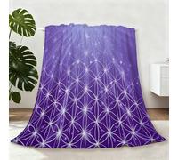 Thick Sherpa Fleece Star patternsdreamlikemysterious Throw Blanket for Couch, Thick and Warm Blankets for Winter, Soft Plush Fluffy 220 x 240 cm winter Warmer Purple