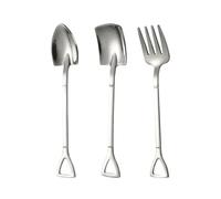 Thick Shovel Spoons Stainless Steel TeaSpoons Coffee Spoon for Ice Cream Dessert Scoop Tableware Set Fruit Fork(C)