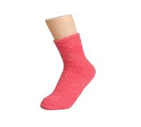 Thick Socks Thermal Comfortable Daily Thick Cotton Women's Solid Color 2 Pairs Plush Socks Winter Solid Color Thickened Floor Sleeping Plush Socks Thick Socks Thermal (Watermelon Red, One Size)