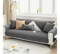 Thick Sofa Cover 1 2 3 Seater Couch Cover, Universal Non-Slip Corner Sofa Cover L Shape Soft Corduroy Sofa Slipcovers, Furniture Protector for Living Room(Dark Grey, 70x150cm Seater Cover 1 PCS SOLD)