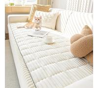 Thick Sofa Covers 1 2 3 4 Seater, Super Soft & Thick Corduroy Sofa Cushion Covers Sofa Non-Slip Slipcovers Furniture Protector for Living Room(White,60X150CM)