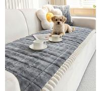 Thick Sofa Covers Washable- 150x70cm Soft Plush Universal Quilted Sofa Cover 2 3 4 Seater, Pet Couch Protector for Dogs, Non-slip Slipcover Sofa Covers Furniture Protector for Living Room, Grey