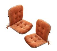 Thick Soft Cushs for Low-Back Chairs, Patio Garden Seat Cushs with Ties, Outdoor Kitchen Chair Pads, 2-Pack Upholstered Cushs