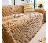 Thick Soft Fuzzy One-Piece Sofa Slipcover - Cat Scratch Resistant All-Season Couch Protector & Blanket Cover for Ultimate Comfort and Style