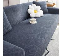 Thick Soft Leaf Plush Sofa Cover High Elastic Washable Couch Protector for Pet Resistance Dark Gray 1 Seater Armchair (90 140cm)