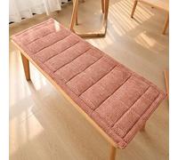 Thick Soft Rectangular Bench Cushion with Ties - Farmhouse Indoor/Outdoor Seat Pad for 2-3 Person Wooden Dining Benches (Size: 35x180cm/14x71in Color: Pink)