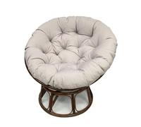 Thick Soft Waterproof Chair Cushion - Overstuffed Egg Chair Pad with Non-Slip Ties for Round Chairs, Light Gray, 170x120CM - Ultimate Comfort & Style