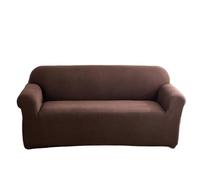 Thick Solid Color Stretch Sofa Cover for Living Room Dustproof Full Cushion Protector Quadruple Size in Dark Coffee - Enhance Your Home Decor