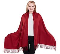 Thick Solid Colour Design Cotton Blend Shawl Scarf Wrap Pashmina CJ Apparel NEW, One Size, Burgundy Pantone 229
