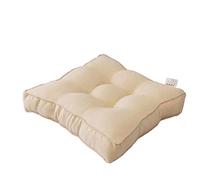 Thick Square Floor Cushion for Meditation Large Beige Seat Pillow for Adults - Ideal for Bedroom Balcony Office Patio & Reading Corners 50cm Indoor/Outdoor
