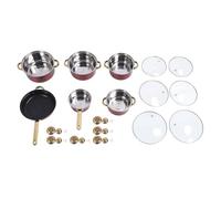 Thick Stainless Steel Cookware Set, Multifunctional Kitchen Cooking Pots and Pans Set, Includes Frying Pans Milk Pans Saucepans with Anti Scald Handles, Complete Stainless Steel Po