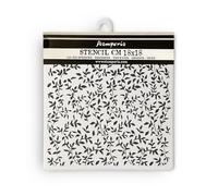 Thick Stencil cm, 18 x 18 cm, Garden Leaves Pattern