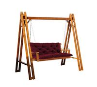 Thick Swing Replacement Bench with Backrest 2 3 Seater Garden Sofa Pads Indoor Outdoor Patio Fur Mat with Str 150x100x8cm Dark Red
