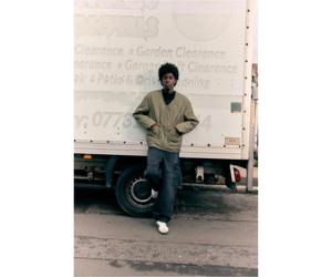 Thick tapered baggy cargo jeans in ounces Urban Classics Noir 34