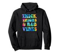 Thick Thighs and R&B Vibes Trendy 90s Hip Hop Music Tye Dye Pullover Hoodie