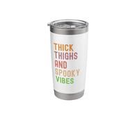 Thick Thighs and Spooky Vibes Funny Halloween Workout Stainless Steel Insulated Tumbler