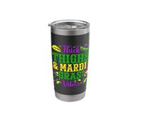 Thick Thighs & Mardi Gras Vibes Stainless Steel Insulated Tumbler