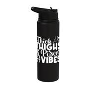 Thick Thighs Pisces Vibes Pisces Zodiac Sign Funny Birthday Stainless Steel Insulated Water Bottle