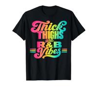 Thick Thighs R&B Vibes Retro Value Graphic T-Shirt, Men, Black, L