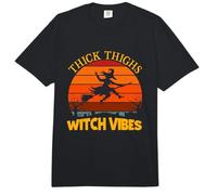 Thick Thighs Witch Vibes Salem Massachusetts Witch Graveyard Comfort Colors Adult Heavyweight T-Shirt